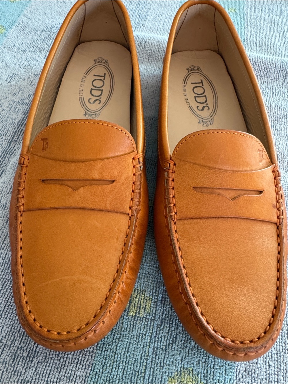 Tod's Orange Leather Loafers